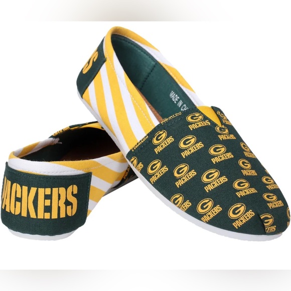 Green Bay Packers NFL canvas slip on shoes - Picture 1 of 6